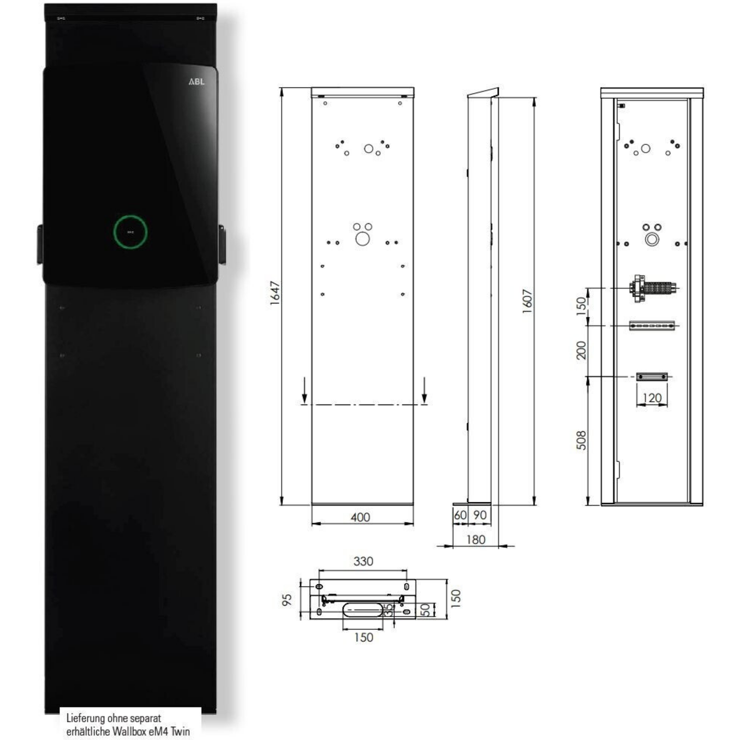 ABL Stele POLEM4 Twin für Wallboxen eMH3 und eM4 (100000192)