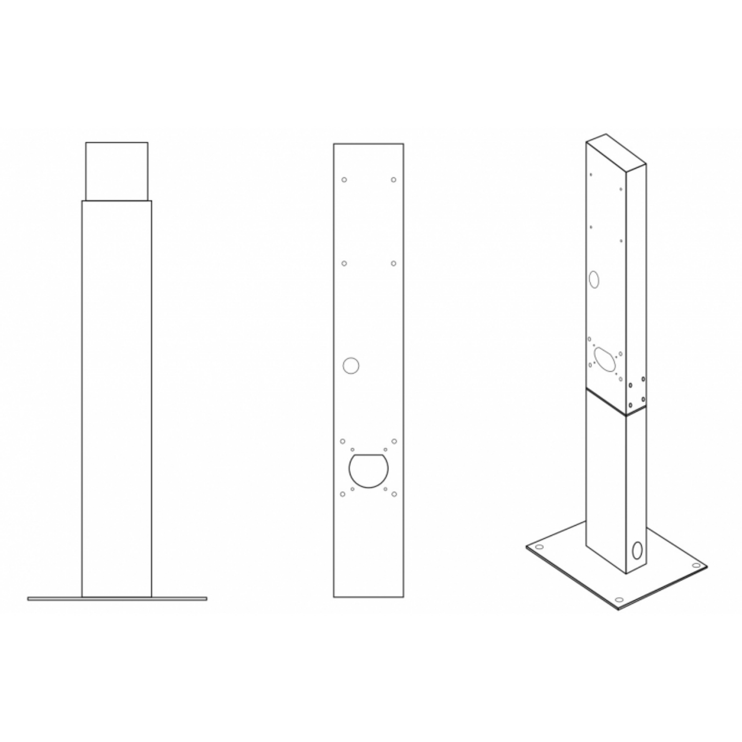 GC Universal Standfuß / Stele inkl. Kabel- & Steckerhalterung