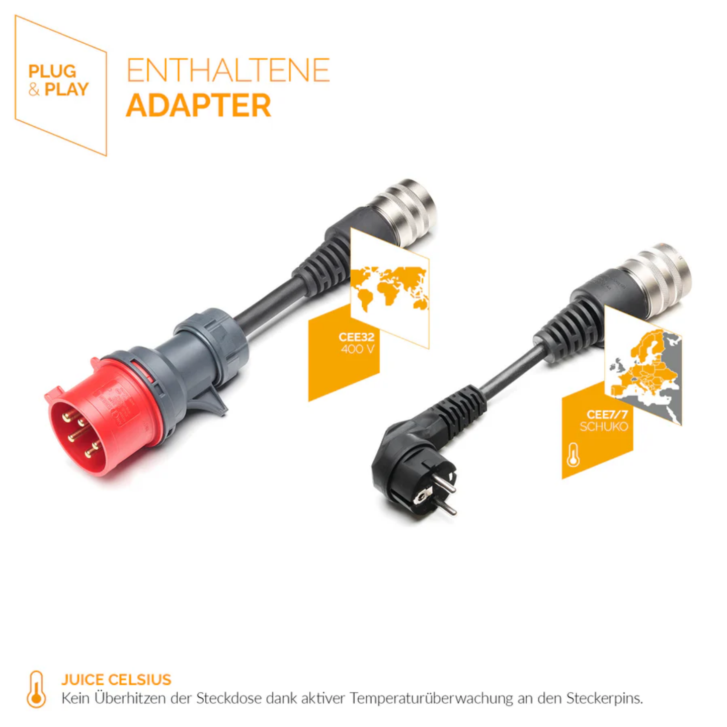 JUICE BOOSTER 2 Basic Set (EU) mobile Ladestation 22kW | 3-in-1 | Typ 2 | CEE32 + Schuko