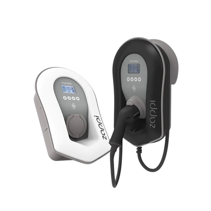 myenergi zappi v2.1 Wallbox 11kW/22kW – mit/ohne Kabel, Weiß/Schwarz