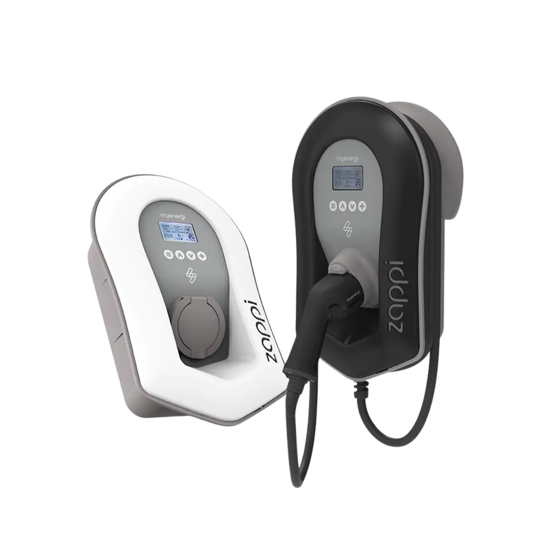 myenergi zappi v2.1 Wallbox 11kW/22kW – mit/ohne Kabel, Weiß/Schwarz