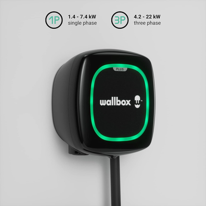 Wallbox Pulsar Plus Wallbox 7,4kW/22kW – 5m/7m Kabel, Schwarz/Weiß