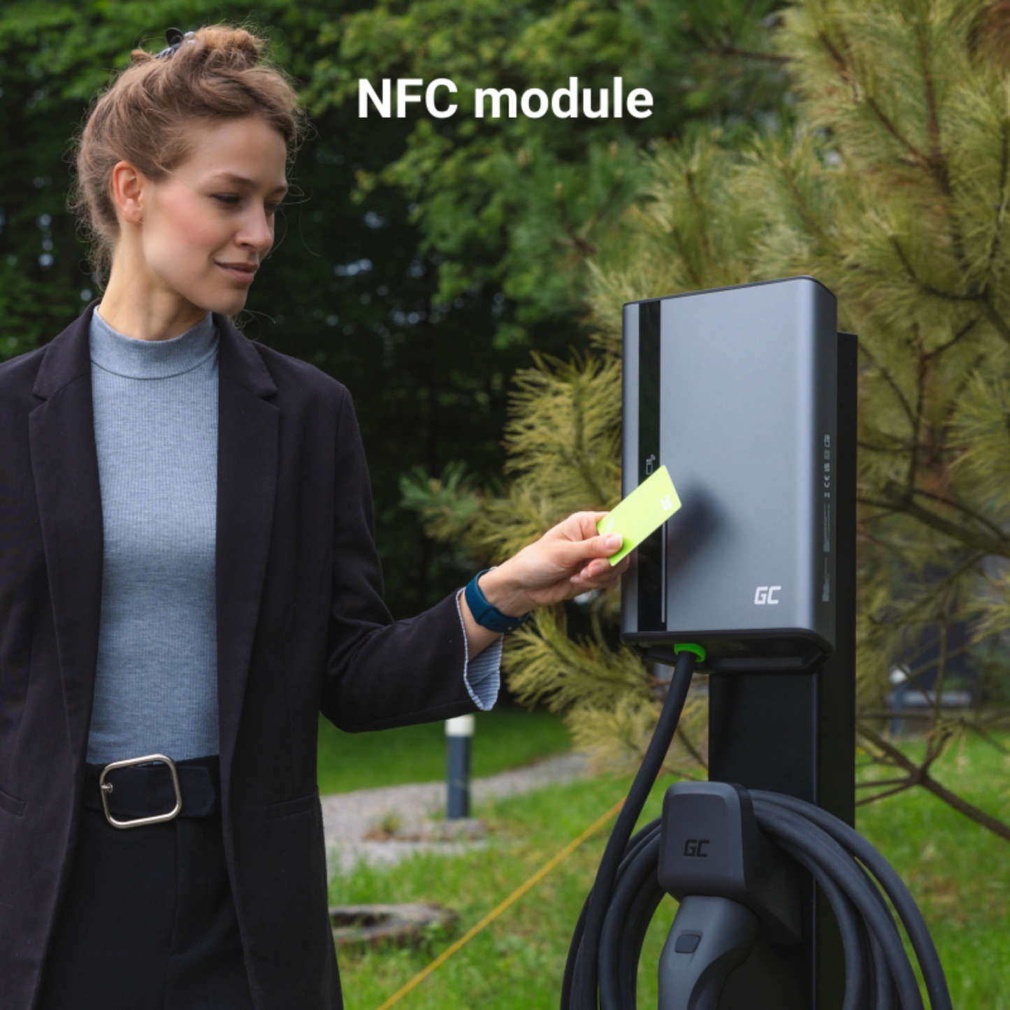 Green Cell HabuDen Wallbox – 22 kW, mit Ladekabel, RFID, WLAN, Bluetooth, App