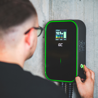 Green Cell EV PowerBox Wallbox 22 kW – Typ-2 Kabel oder Buchse, LCD, IP66