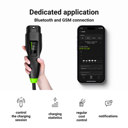 Green Cell Habu mobiles EV-Ladestation 11 kW – 7m Typ-2 Kabel, CEE 16A, App