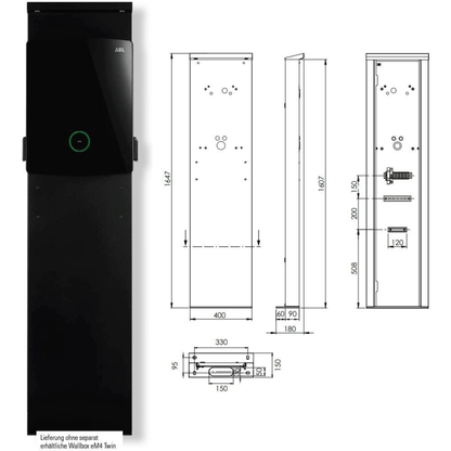 ABL Stele POLEM4 Twin für Wallboxen eMH3 und eM4 (100000192)