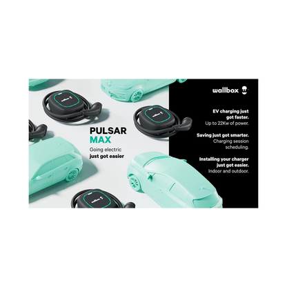 Wallbox Pulsar Max Wallbox 22kW – 5m/7m Kabel, Schwarz/Weiß
