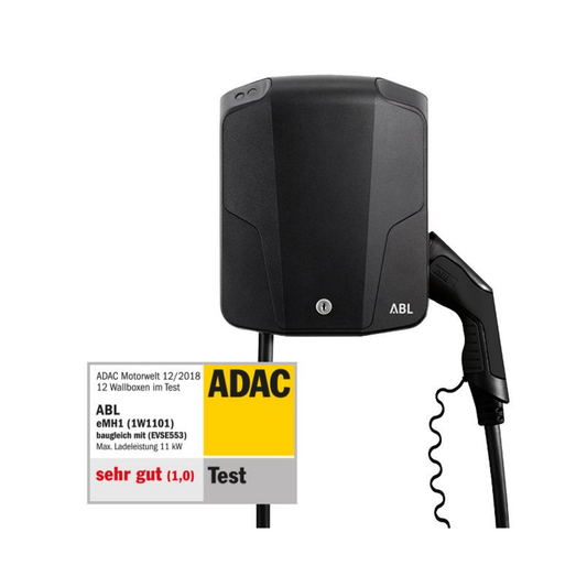 ABL eMH1 Wallbox 11kW (1W1101) – 6m Typ-2 Ladekabel | Schlüsselschloss | FI Typ A + DC