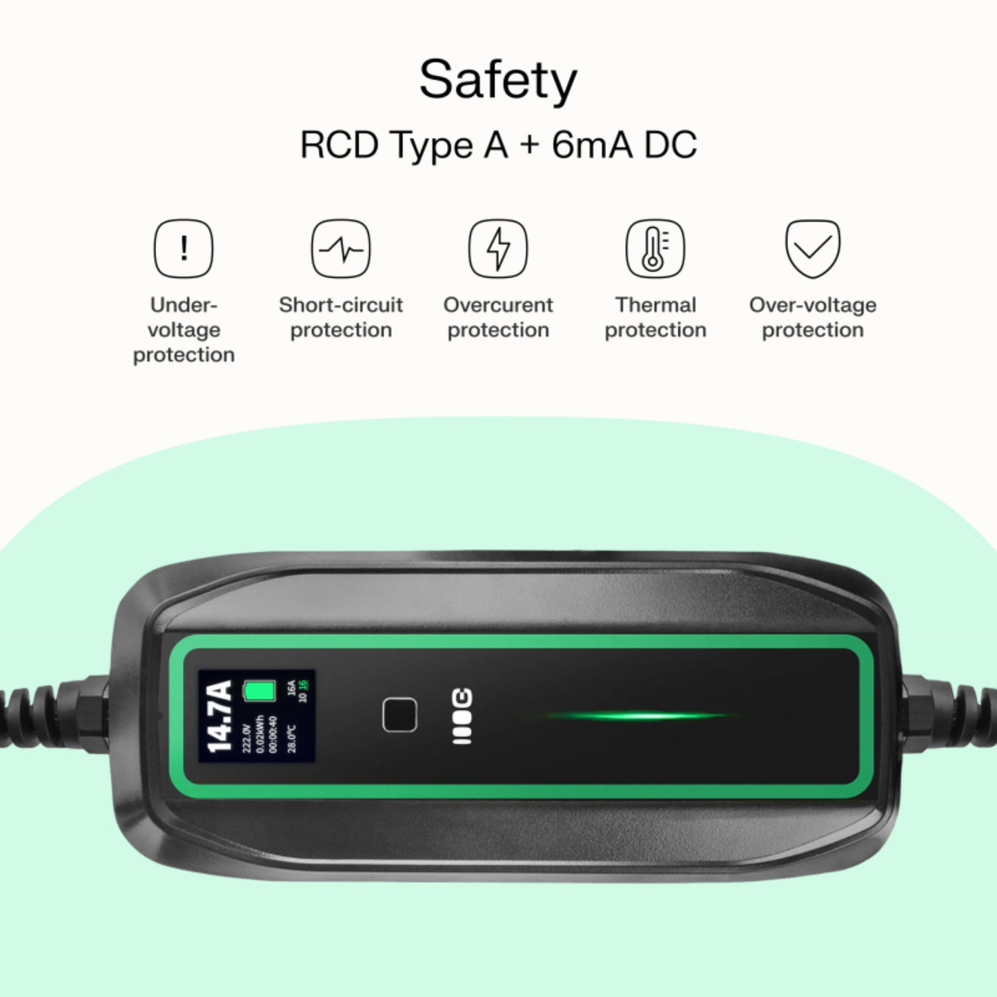 Green Cell mobiles Ladegerät EV16 – 3,6kW, Typ 2 auf Schuko, 6,5m