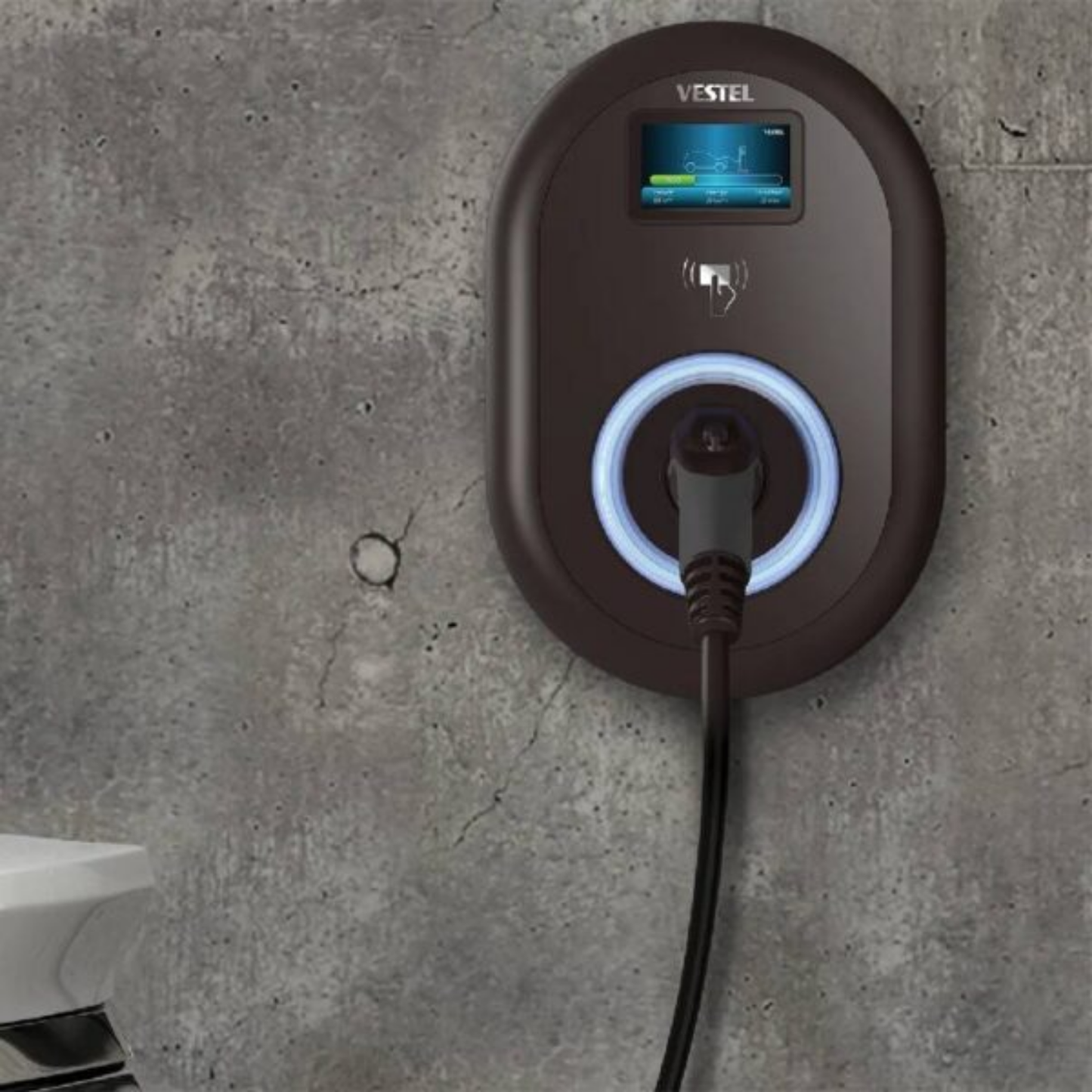 VESTEL Wallbox EVC04-AC22SWLD-EICH – 22kW, Typ-2-Steckdose, RFID, App, LAN/WLAN, Eichrecht