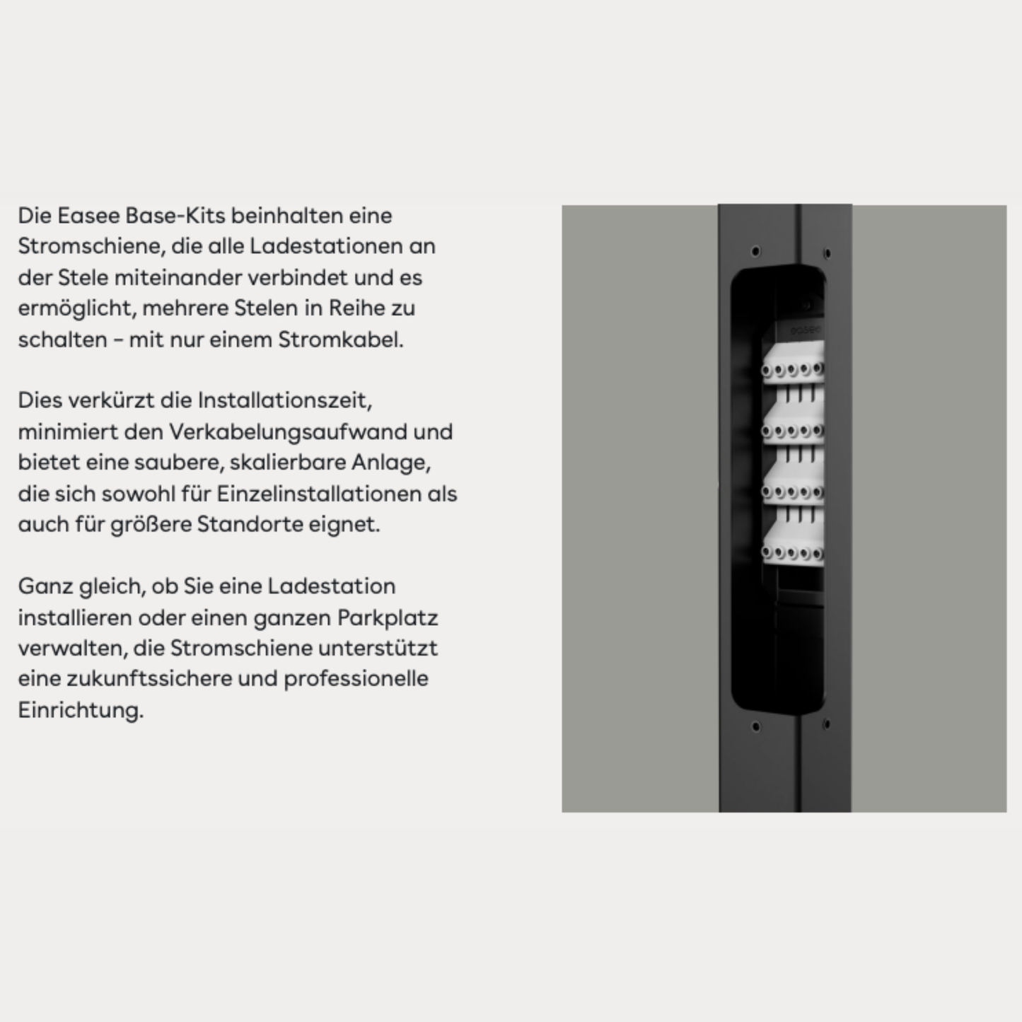 Easee Base Standfuß 2026 – 120 cm Column inkl. 1-Way / 2-Way / 4-Way Kit
