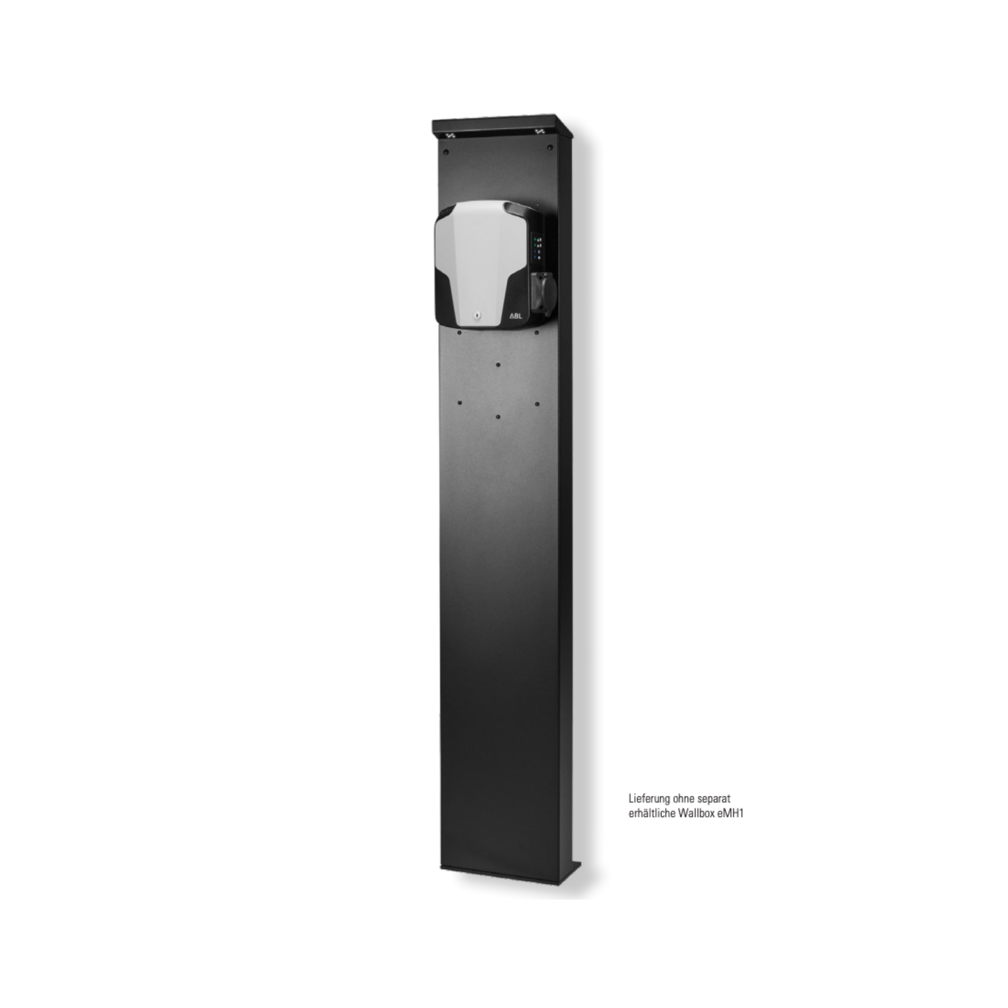 ABL POLEMH1 – Stele für eMH1 Wallbox, IP44, LED-Beleuchtung, RAL 9011