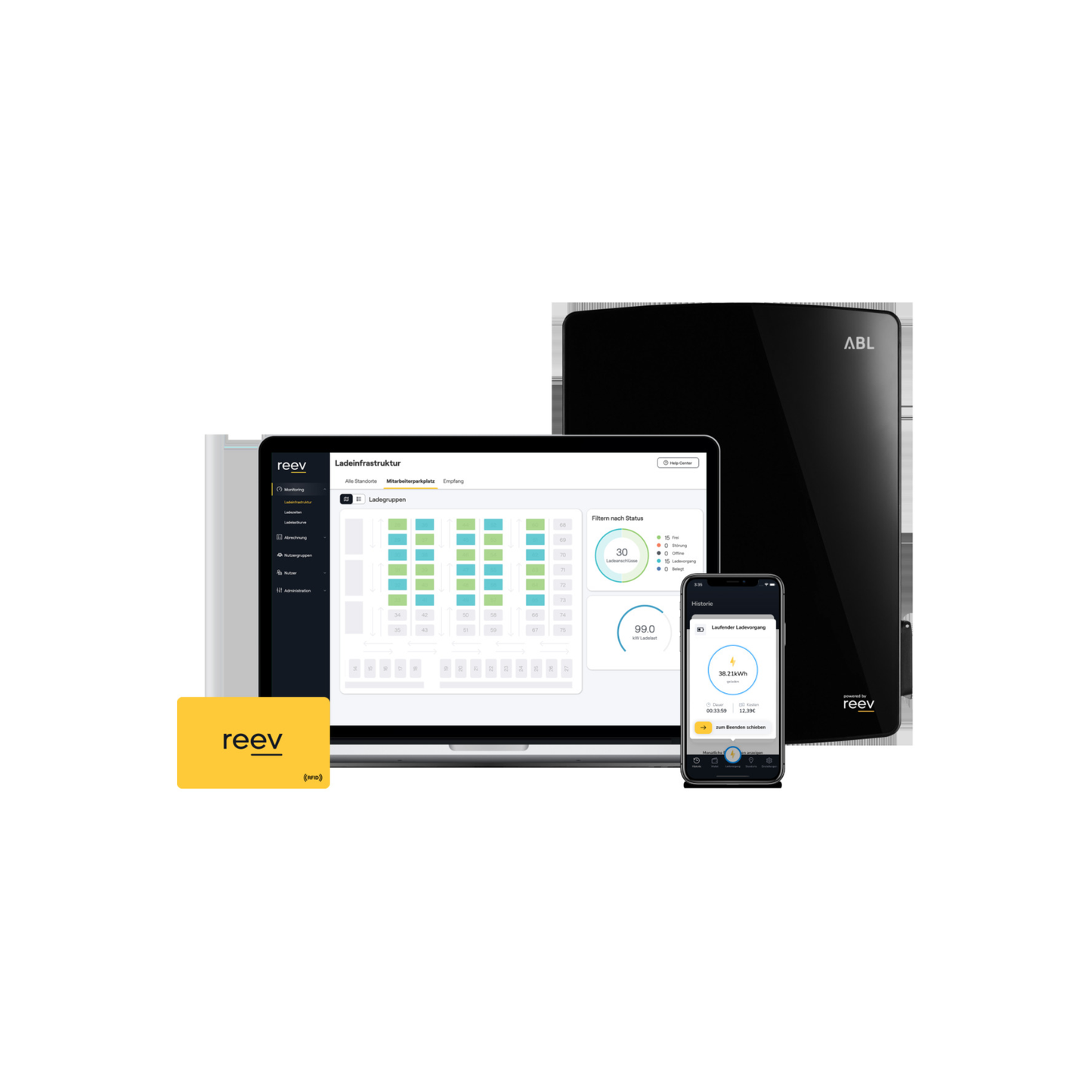 ABL eMH2 2W2230 – 22kW Extender Wallbox, Typ-2-Steckdose, RFID, MID, Reev