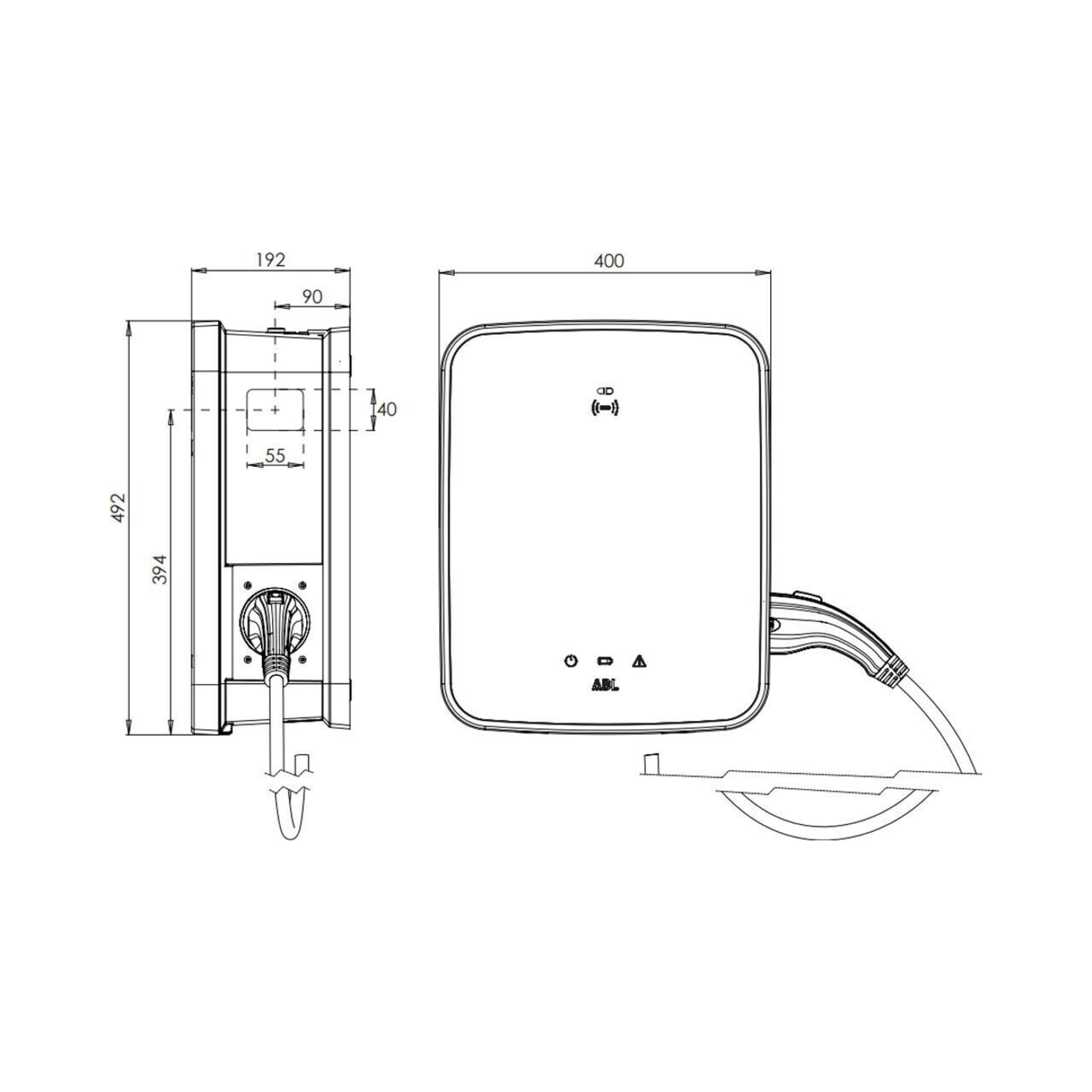 ABL eMH3 3W2261 Controller+ (Master) Wallbox 22 kW, 6m Typ-2 Kabel, RFID, MID, OCPP