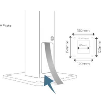 Heidelberg AMPERFIED Stele Solo Lite 40.020.0525 – Standfuß für Home Eco & Energy Control Plus