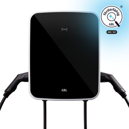 ABL eMH3 3W2264B TWIN Wallbox– 2×11 kW, 2×6 m Typ-2 Kabel, MID, RFID, LTE/LAN, reev Backend